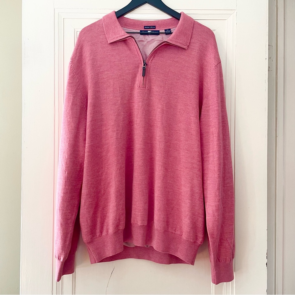 Chase Edward Italian Merino Wool Men’s Quarter Zip Sweater, NWT